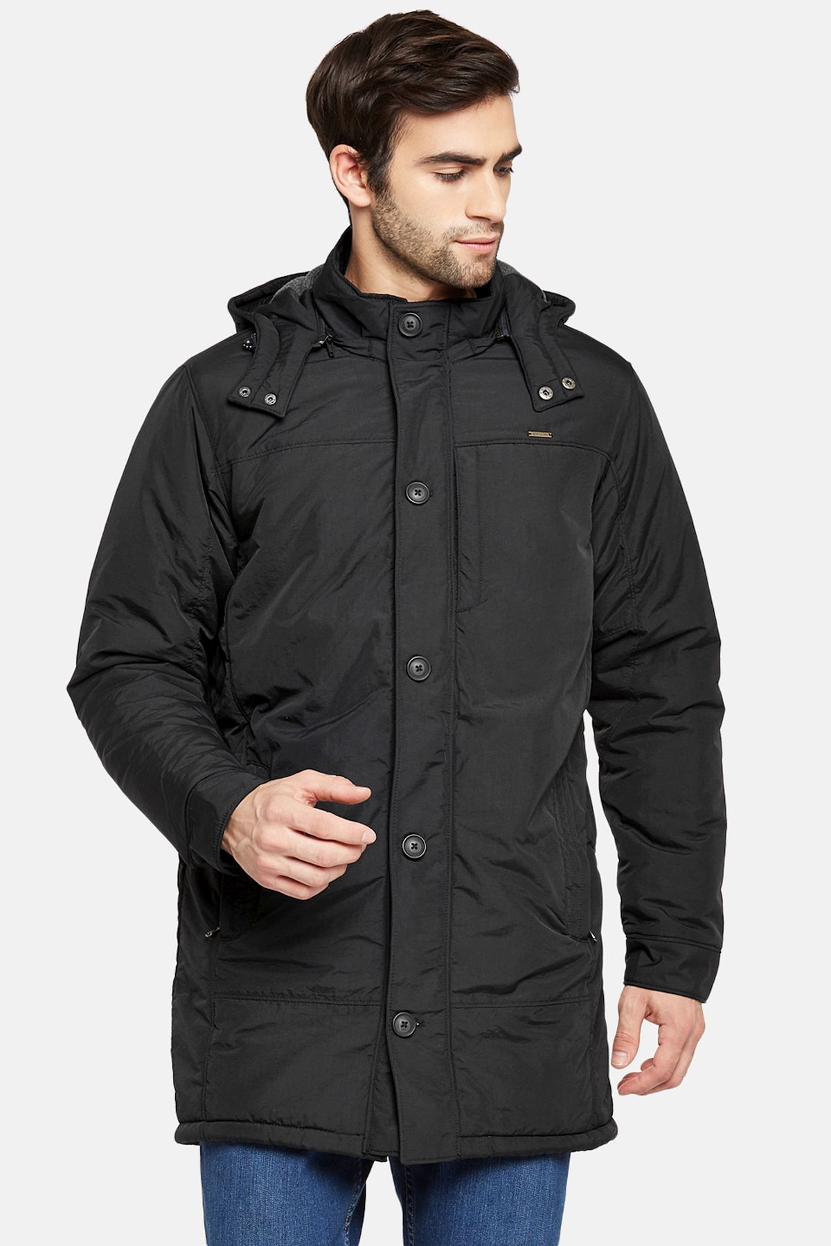 Kosha Classic Black Water Resistant Parka Jacket Men